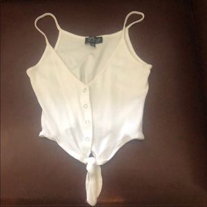 Topshop white crop top with tie